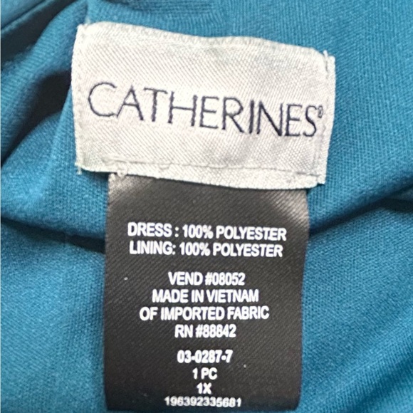 NEW Catherines Tiered Chiffon Maxi Dress 1X Rhinestone Keyhole Formal Party - Picture 12 of 13